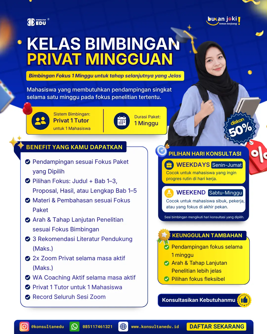 Promo Kelas Bimbingan Privat Mingguan